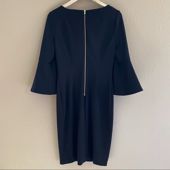 Calvin Klein Bell Sleeve Round Neck Sheath Dress - Picture 7 of 8